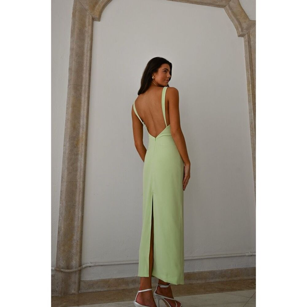 Yellow the Label Remington Dress in Pea Green - Picture 2 of 11